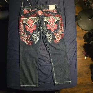 Red embroidered Jungle 8ight Jnco Jeans