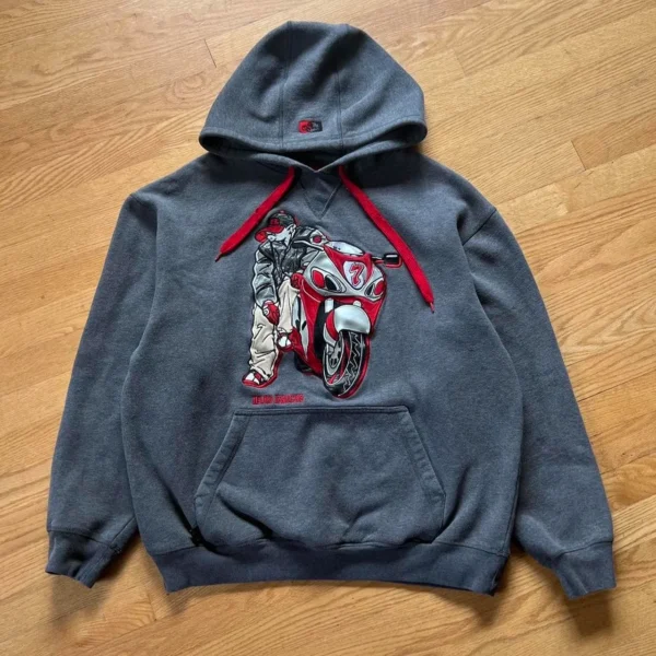 JNCO Grey and Red Hoodie