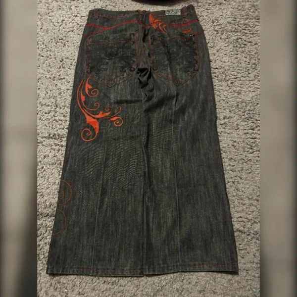 JNCO Black and Red Logo Jeans