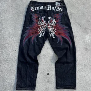 Crazy Jnco Embroidered Raphic And Color Jean