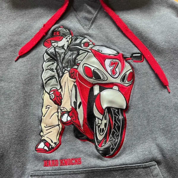 JNCO Grey and Red Hoodie