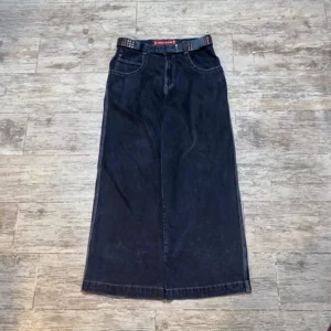 JNCO CROSSBONES Black Wide Leg Jeans